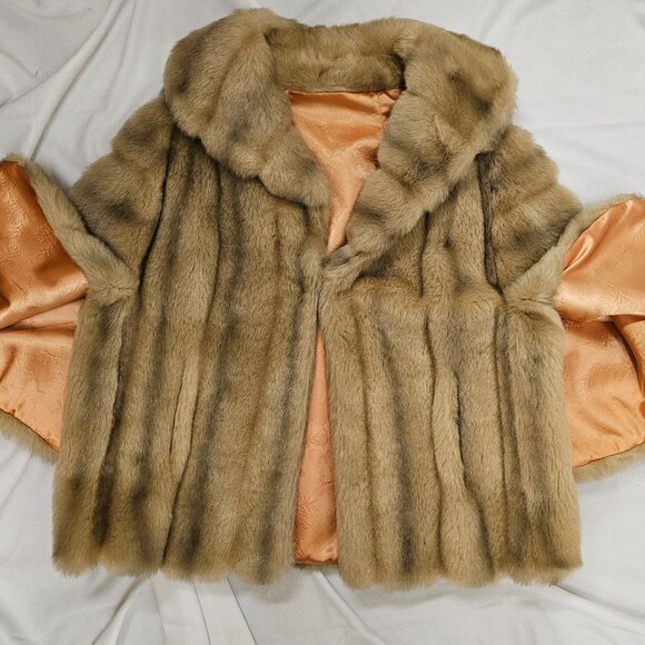 Vintage 1950's Faux Fur Short Coat - Picture 3 of 5